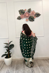 Bottle green georgette saree - kasumi.in